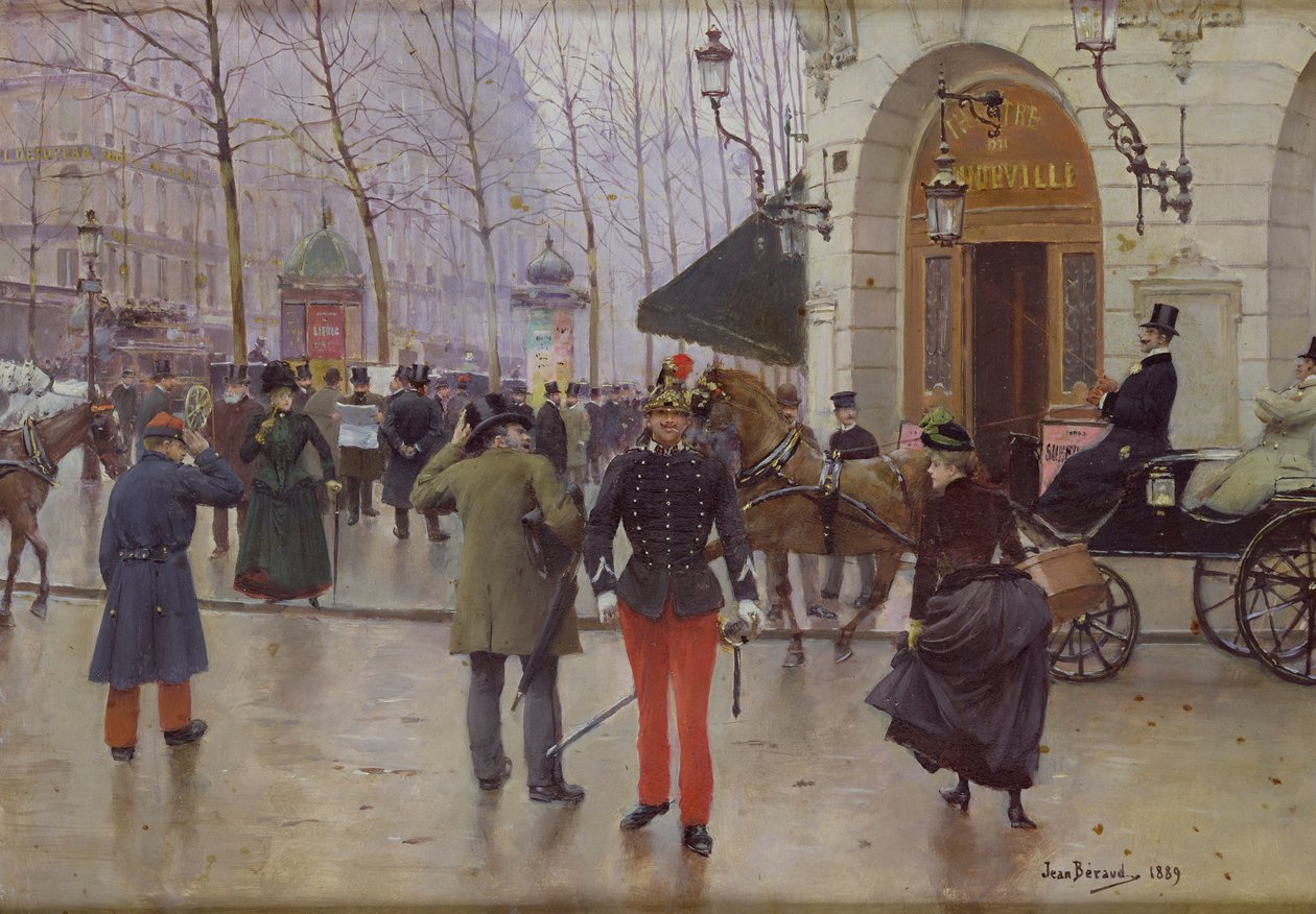 Boulevard des Capucines a divadlo Vaudeville, 1889 od Jean Beraud