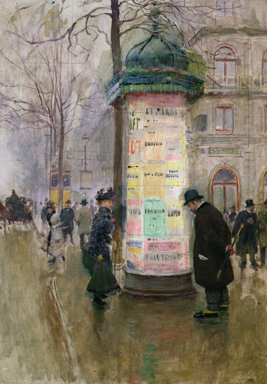 Colonne Morris, cca 1885 od Jean Beraud