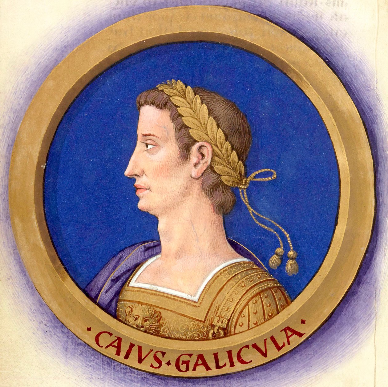 Popis dvanácti Caesarů s jejich figurami 4-Caligula od Jean Bourdichon