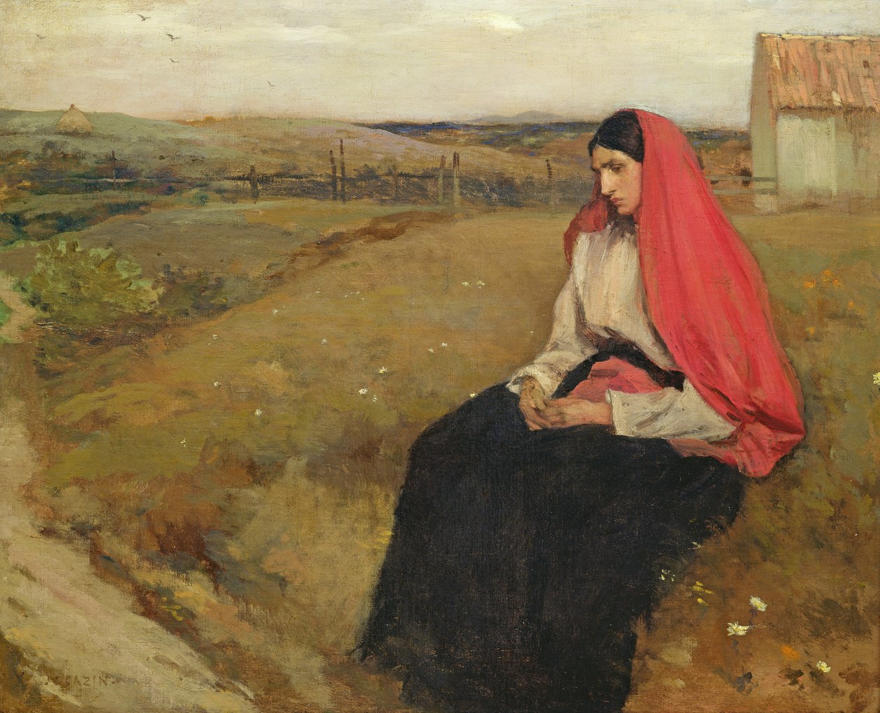 Žena v krajině od Jean Charles Cazin