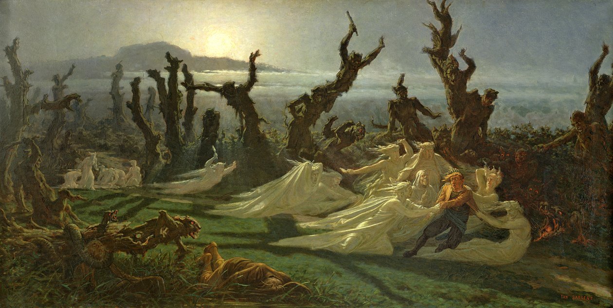 The Washerwomen of the Night c.1861 od Jean Edouard Dargent