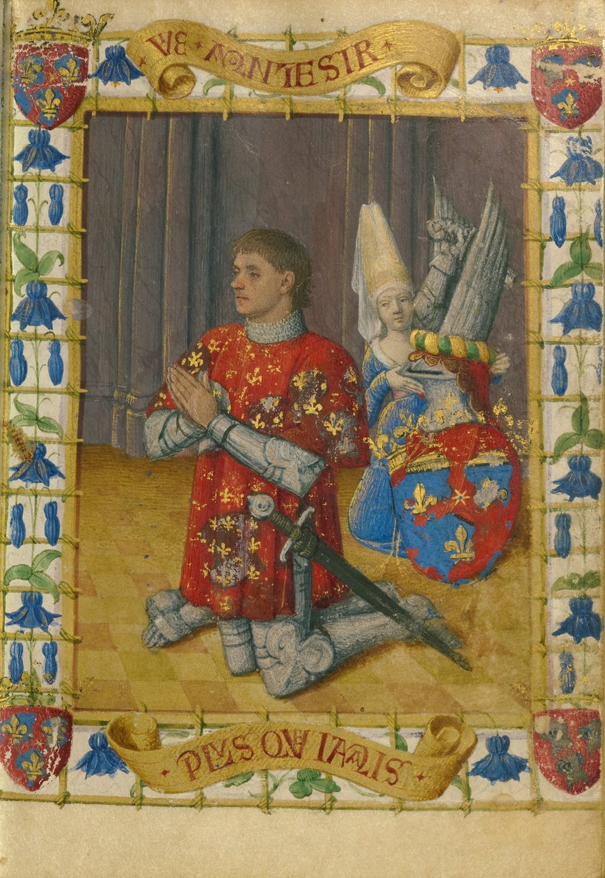 Simon de Varie klečící v modlitbě od Jean Fouquet