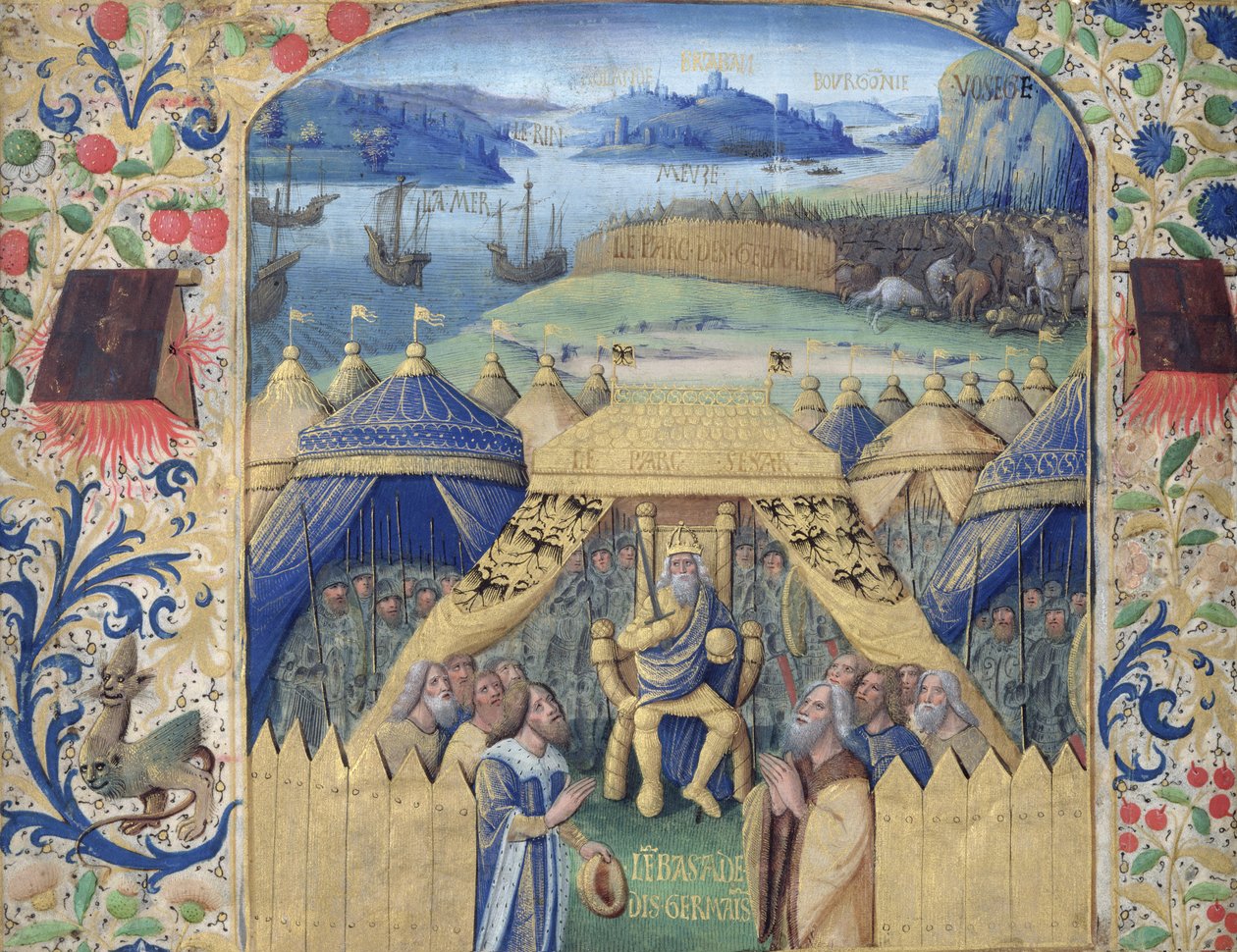 Julius Caesar (100-44 př.nl) Přijetí germánského velvyslance, kolem roku 1450 od Jean Fouquet
