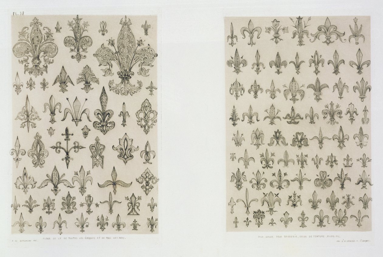 Fleur de Lys designy z každého věku a z celého světa, z 