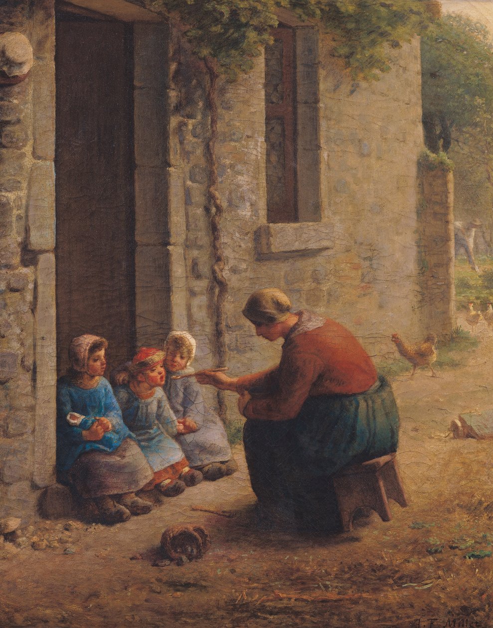Krmení mladých, 1850 od Jean Francois Millet