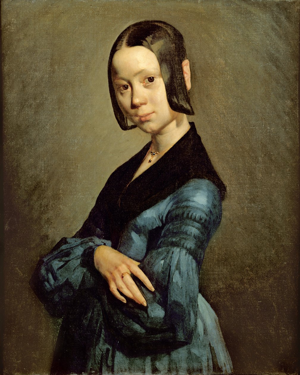 Pauline Ono (1821-44) v Modrém, 1841-42 od Jean Francois Millet