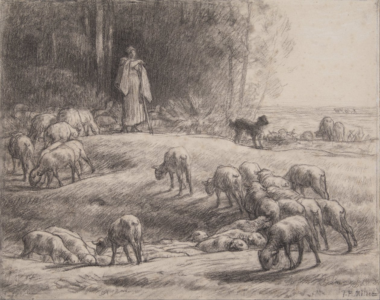 Pastýřka od Jean Francois Millet