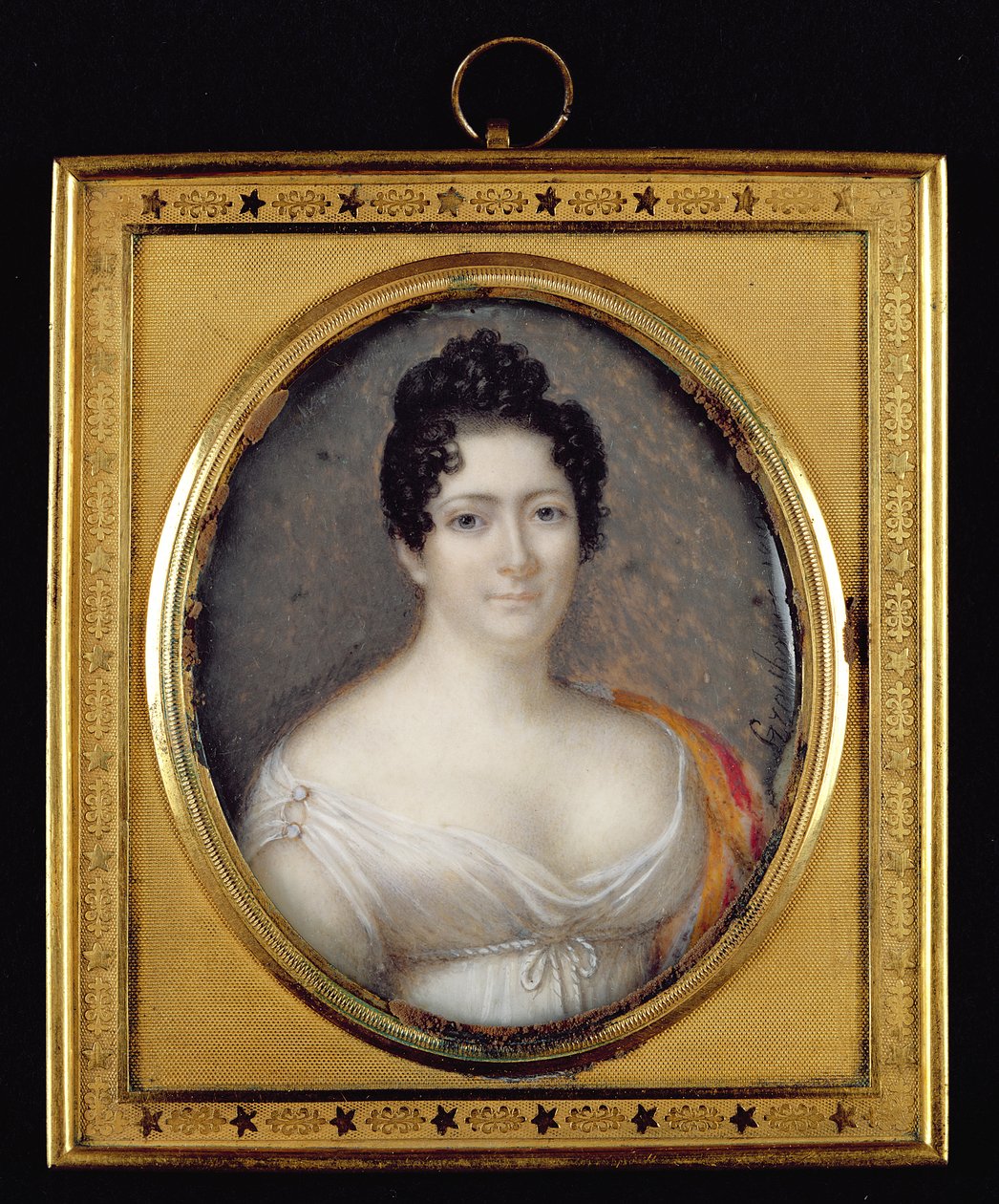 Mademoiselle Mars (1779-1847) 1819 (olej na slonovině) od Jean Francois Strasbeaux