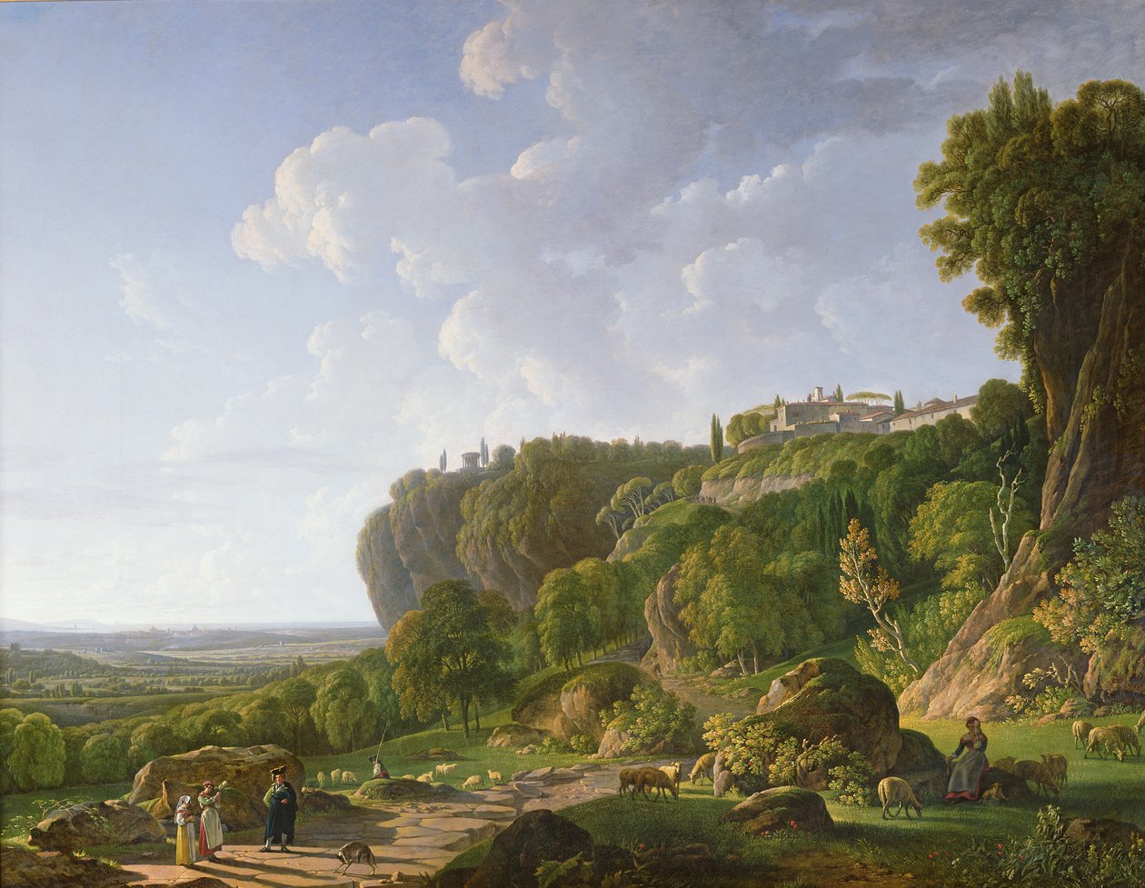 Tivoli a římská Campagna podél Appian Way od Jean François Sablet