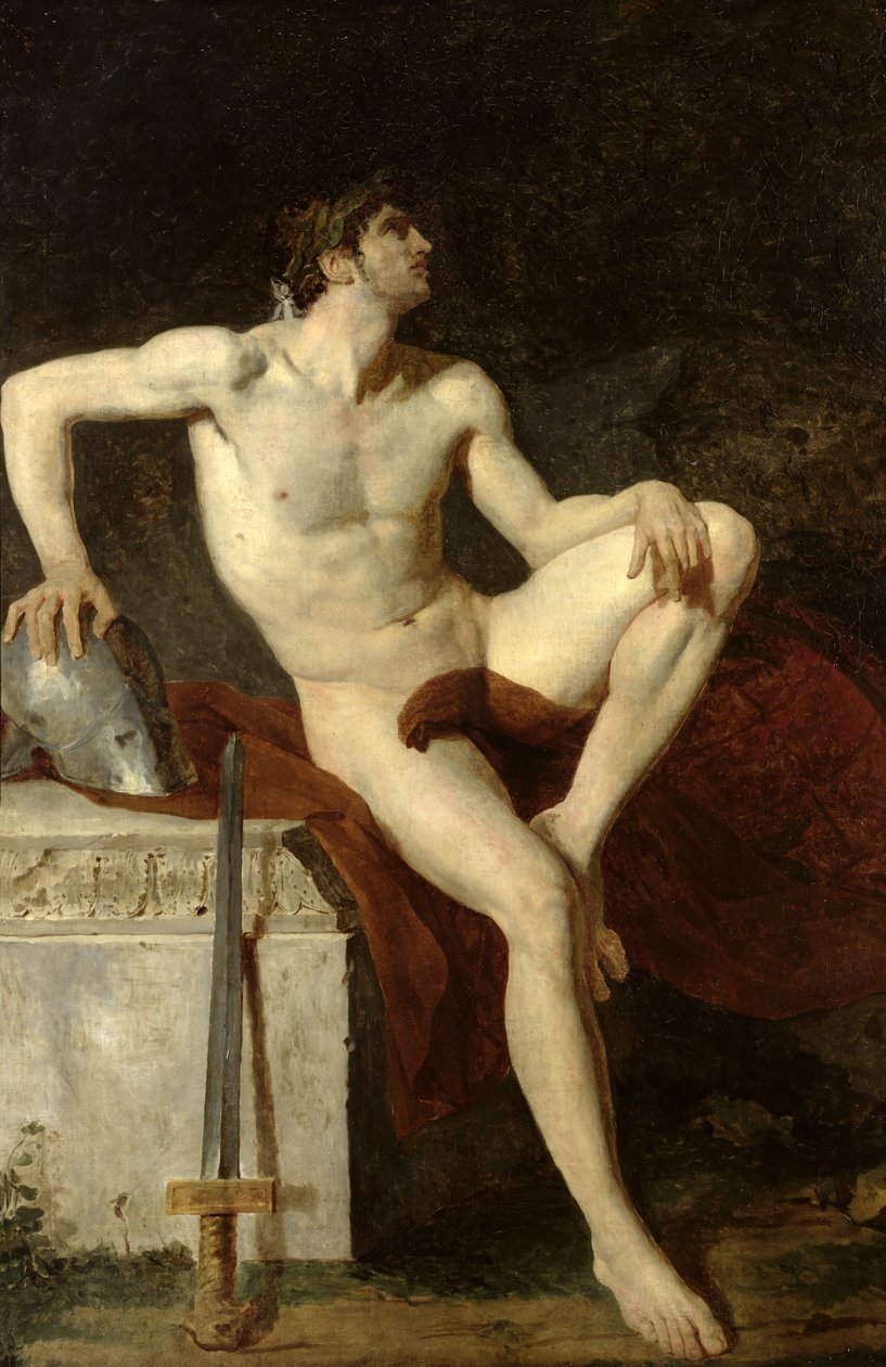 Sedící gladiátor od Jean Germain Drouais