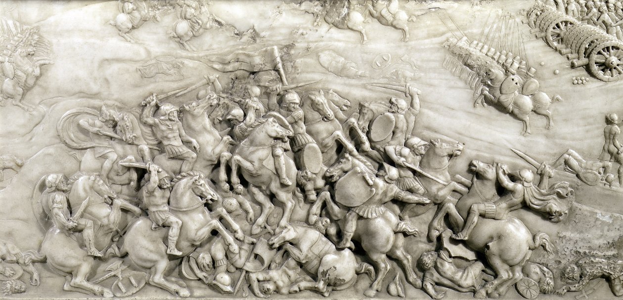 Bitva u Agnadella, 14. května 1509, detail z hrobky Ludvíka XII. (1462-1515) a Anny Bretaňské (1496-1533) 1515 (mramor) od Jean I Juste