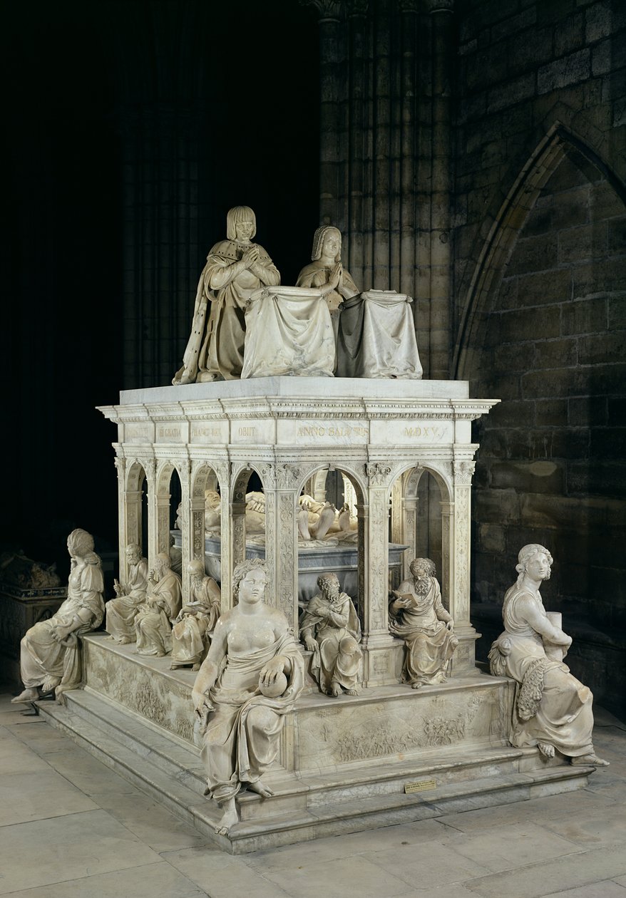 Pohled na hrobku Ludvíka XII. (1462-1515) a Anny Bretaňské (1496-1533) (mramor) od Jean I Juste