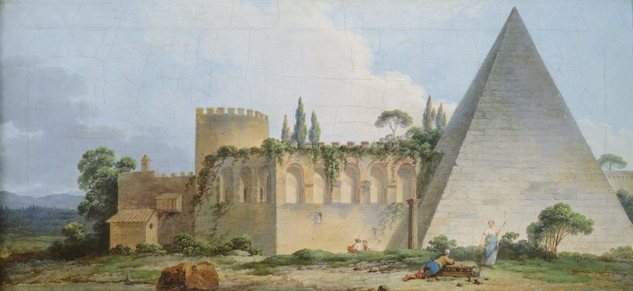 Hrobka Gaia Cestia, Řím od Jean Jacques Francois Le Barbier