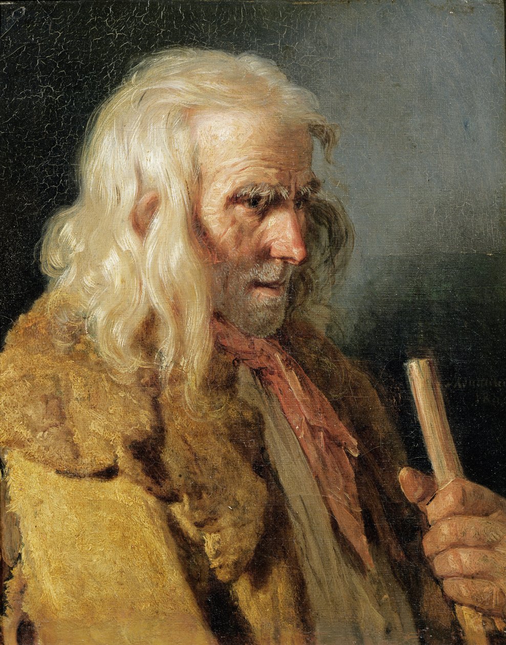Portrét bretaňského rolníka, 1834 od Jean Jacques Francois Monanteuil