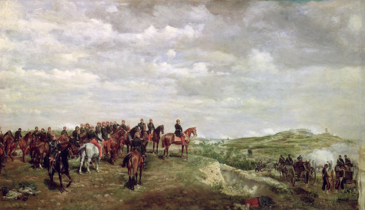 Napoleon III (1808-73) v bitvě u Solferina v roce 1859, 1863 (panel) od Jean Louis Ernest Meissonier