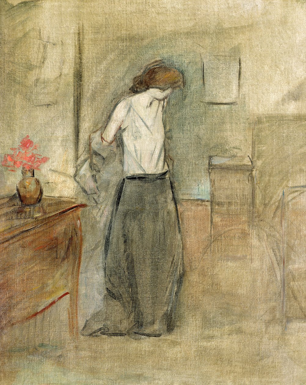 Svlékající se žena od Jean Louis Forain