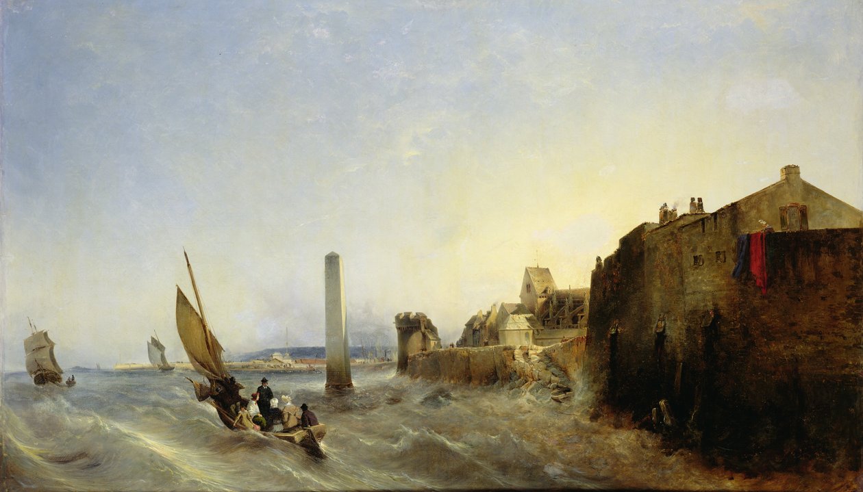 Pohled na Napoleon Quay v Cherbourg, 1838 od Jean Louis Petit