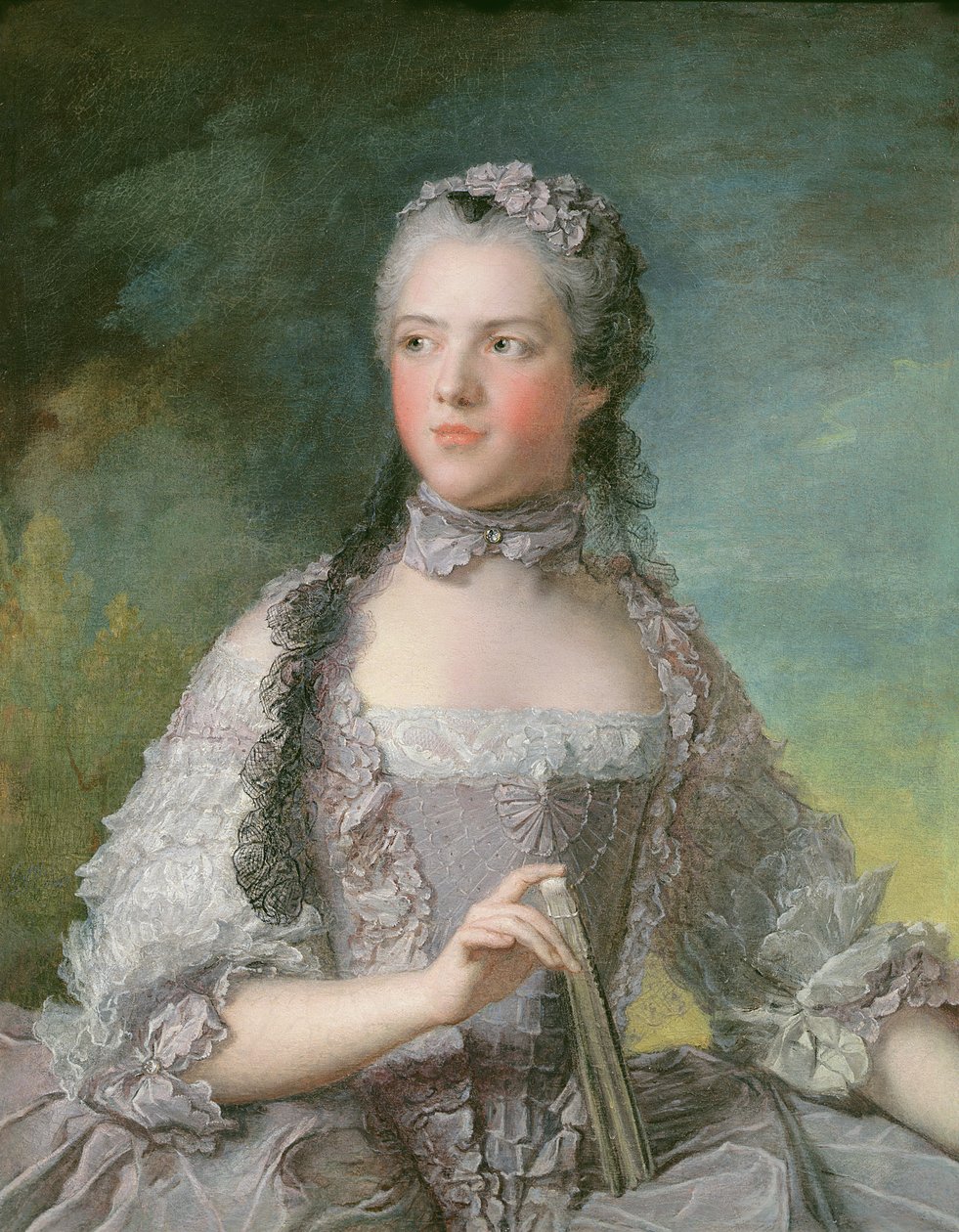Portrét Adelaide de France (1732-1800) s vějířem, 1749 od Jean Marc Nattier