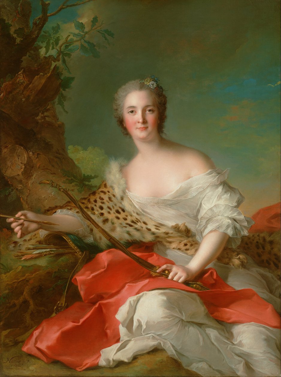 Portrét Constance-Gabrielle-Magdeleine Bonnier de la Mosson jako Diany od Jean Marc Nattier