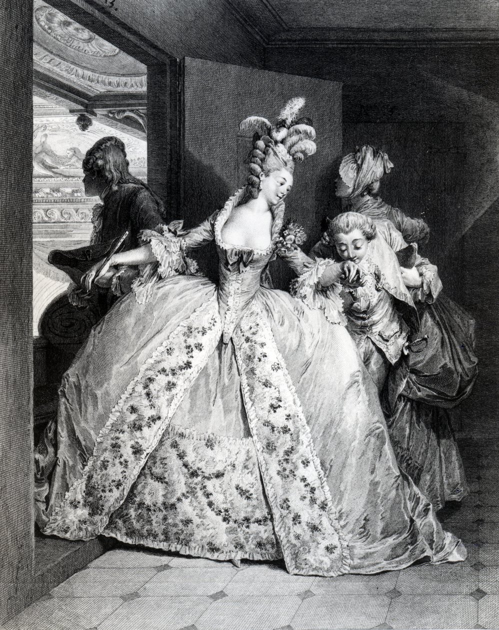Farewells, vyryl Robert Delaunay, 1777 od Jean Michel the Younger Moreau