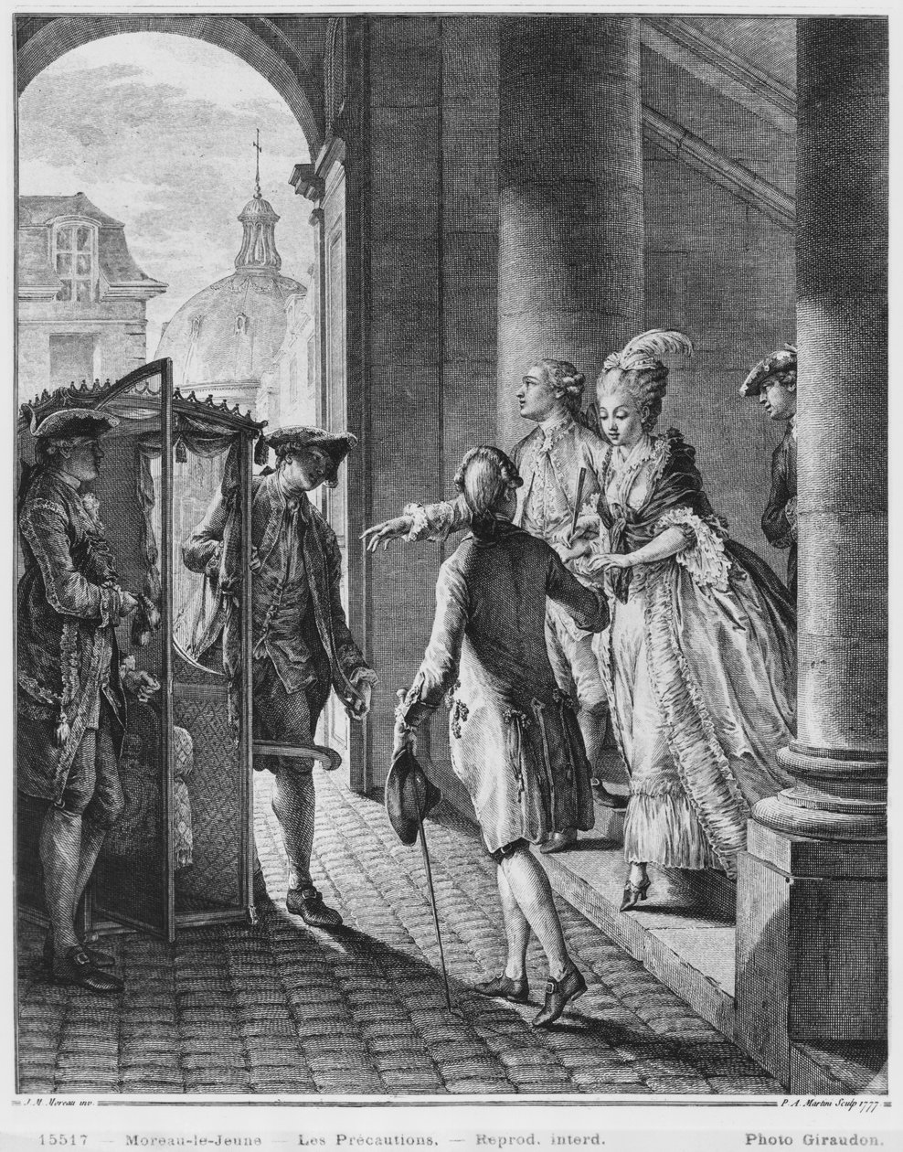 Precaution, vyrytý Pietro Antonio Martini (1739-97) 1777 od Jean Michel the Younger Moreau