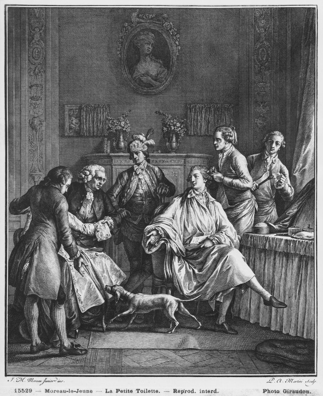 The Small Toilette, vyrytý Pietro Antonio Martini (1739-97) od Jean Michel the Younger Moreau