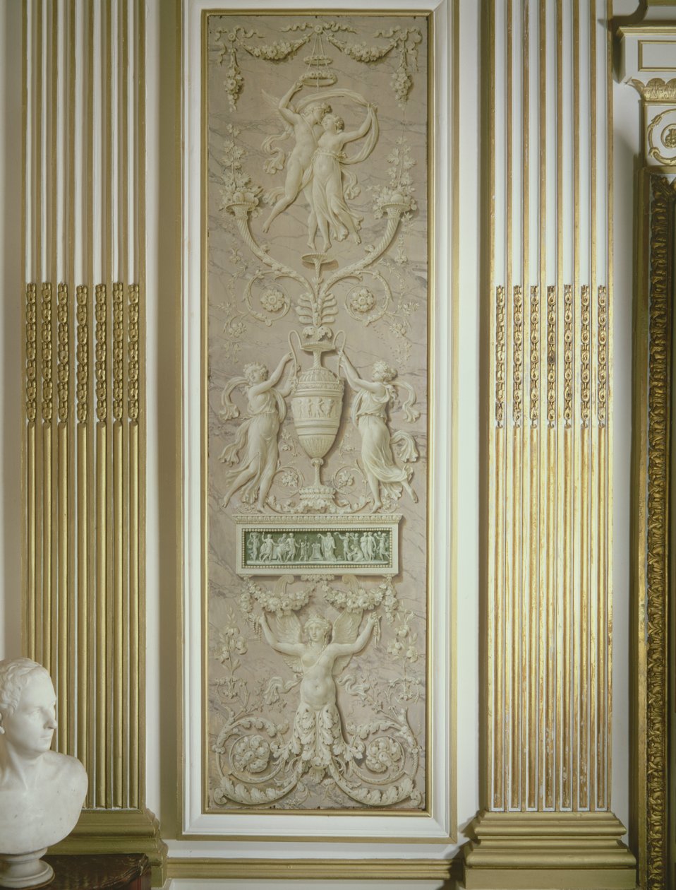 Panel s ornamentem trompe loeil od Jean Simeon Rousseau