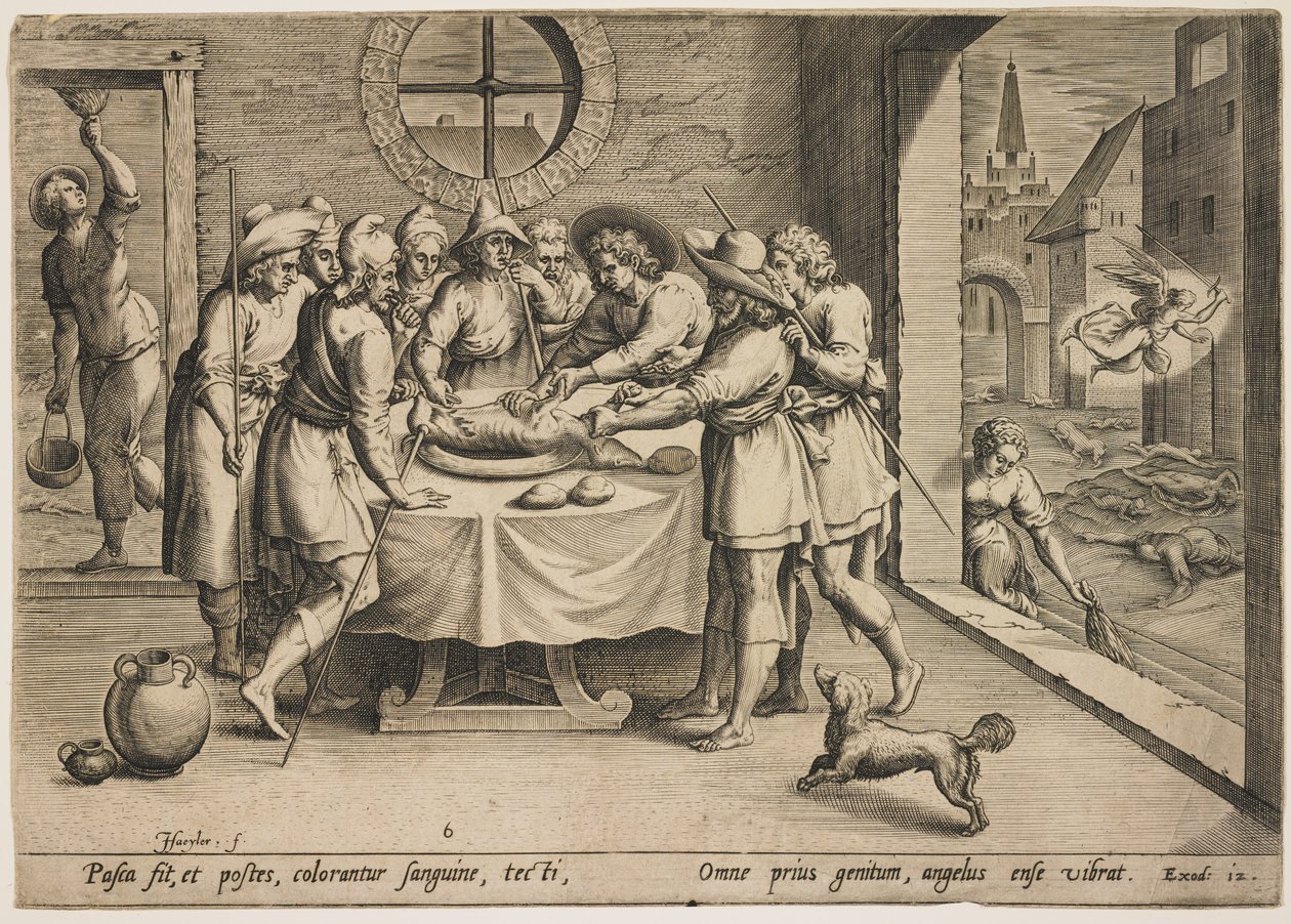 Pesach (Exodus 12) od Jean or Johann Sadeler