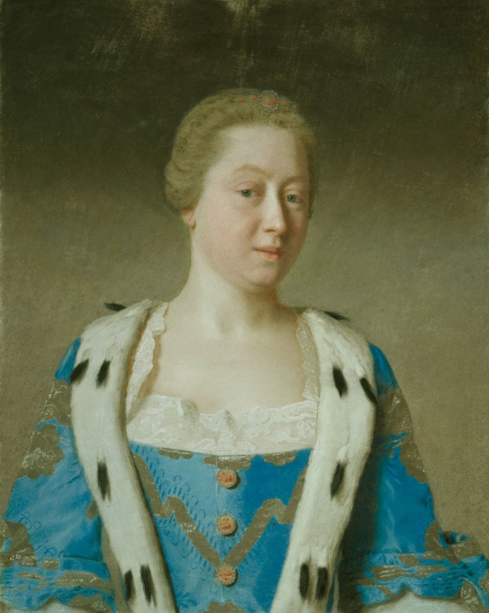 Portrét Augusty, princezny z Walesu od Jean Étienne Liotard