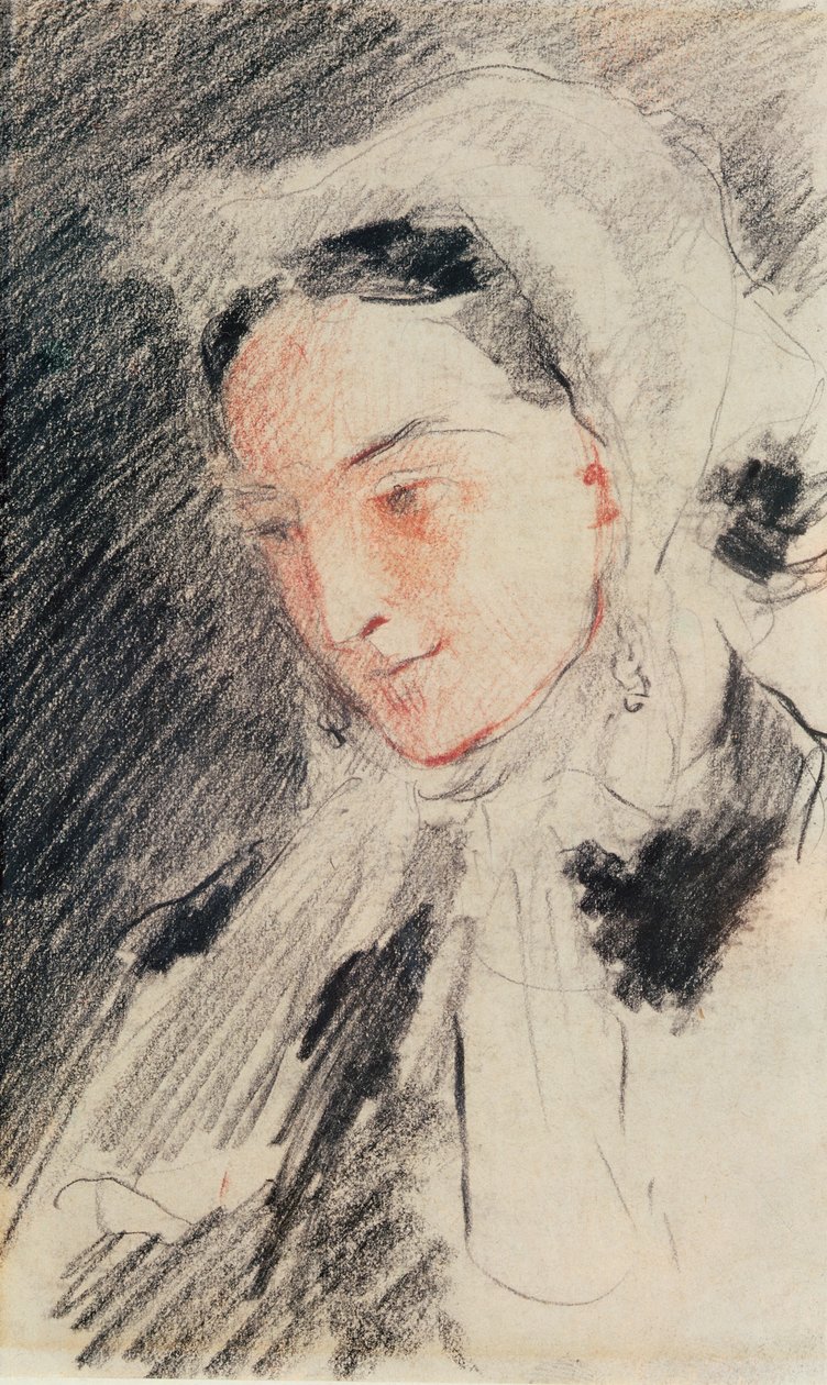 Císařovna Eugénie (černá a červená křída) od Jean Baptiste Carpeaux