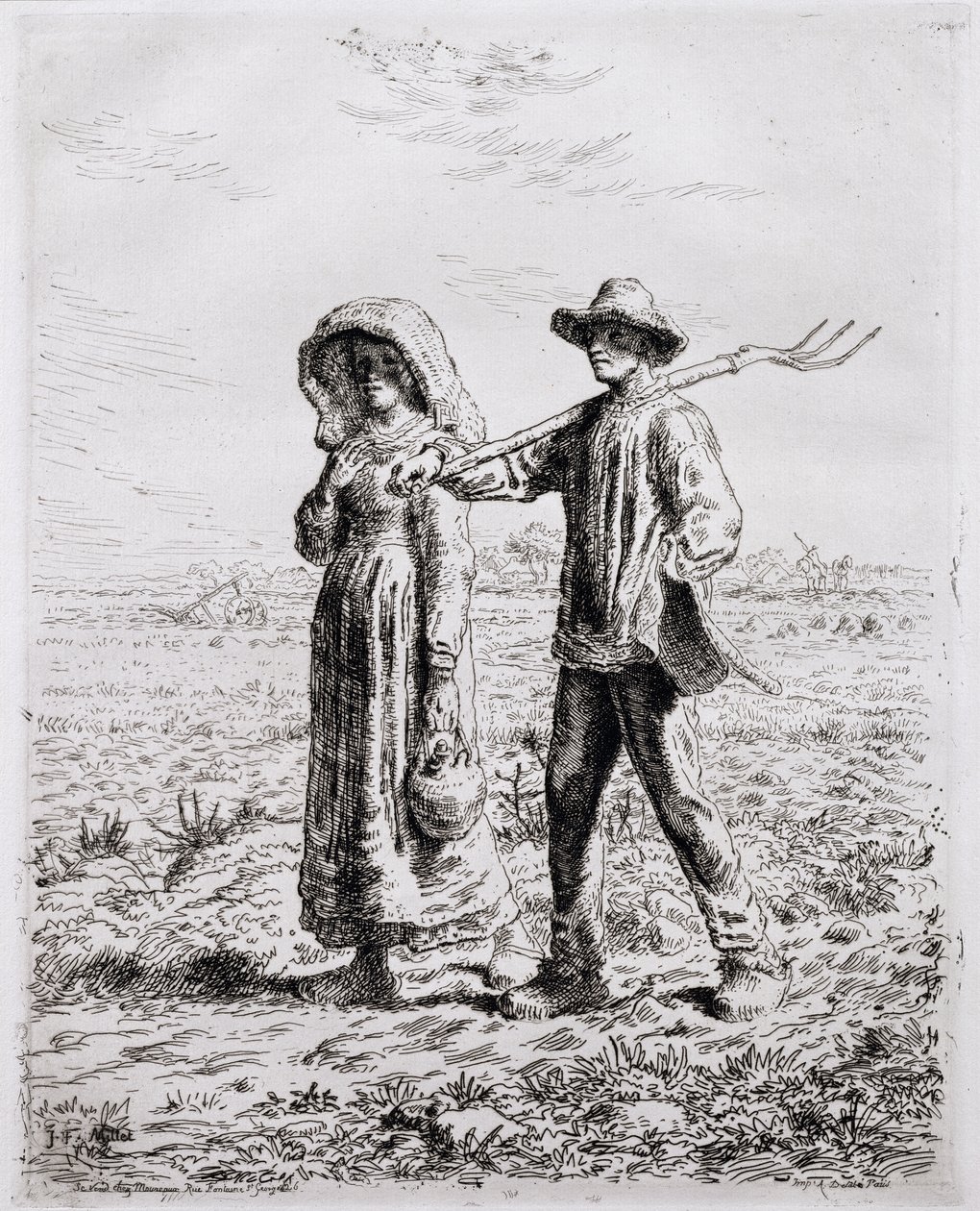 Odjezd do práce, 1863 od Jean Francois Millet