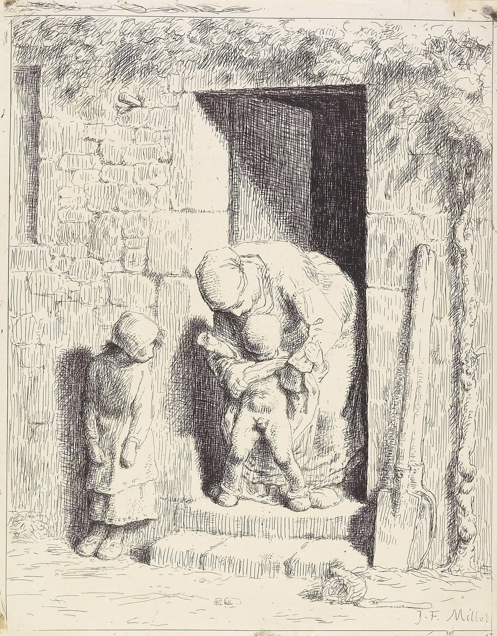 Mateřská opatrnost od Jean Francois Millet