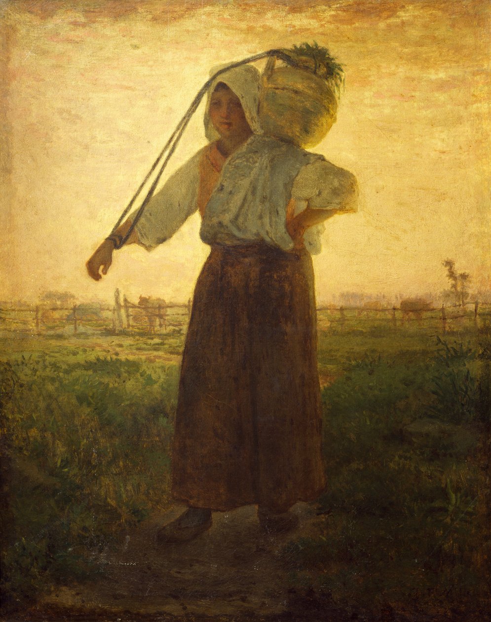 Normanská dojička v Greville od Jean Francois Millet