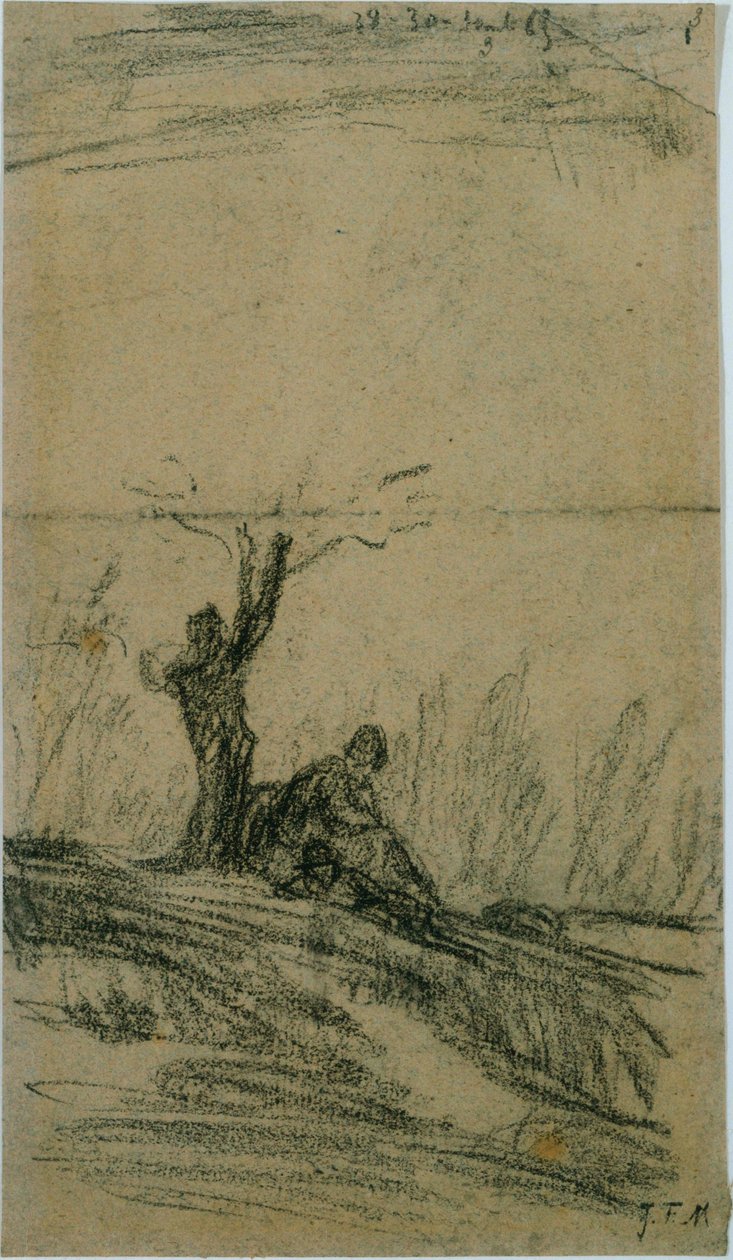 Postava sedící pod stromem od Jean Francois Millet