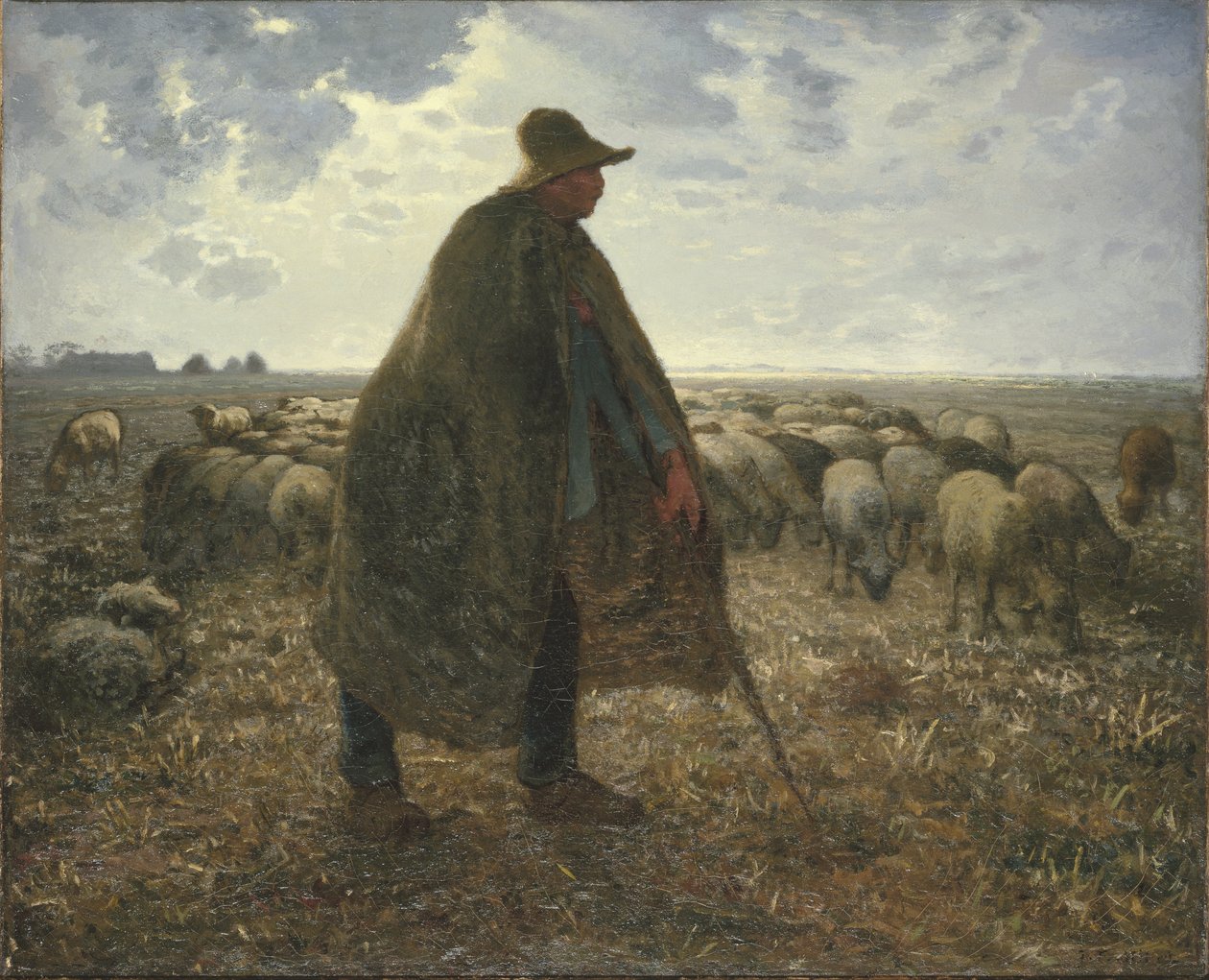 Ovčák pečující o své stádo od Jean Francois Millet