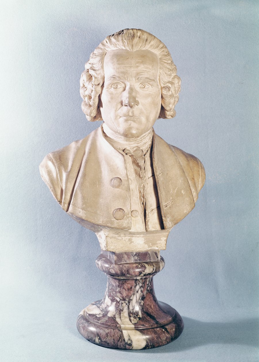 Busta Jean-Jacquese Rousseaua (1712-78) (mramor) od Jean Antoine Houdon