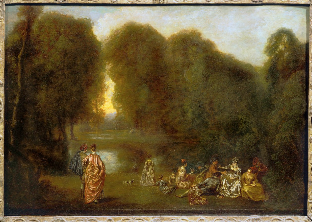 Sestavený v parku ... od Jean Antoine Watteau