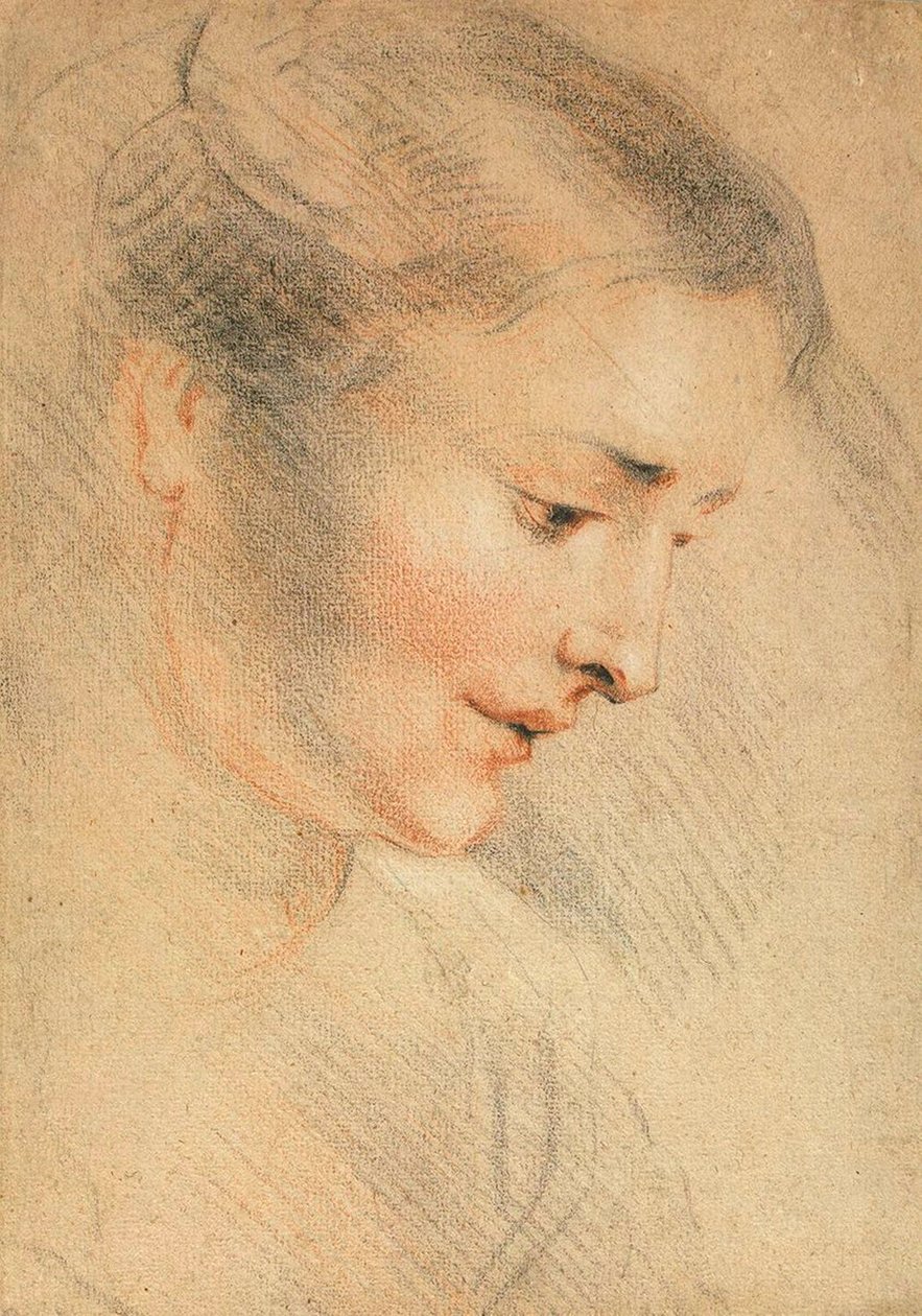 Studie ženské hlavy, 17. léta 18. od Jean Antoine Watteau