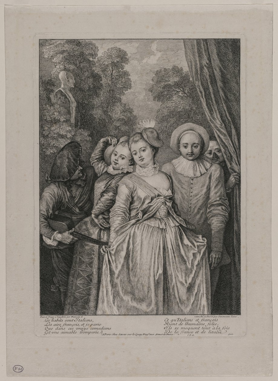 Oblečení je italské od Jean Antoine Watteau