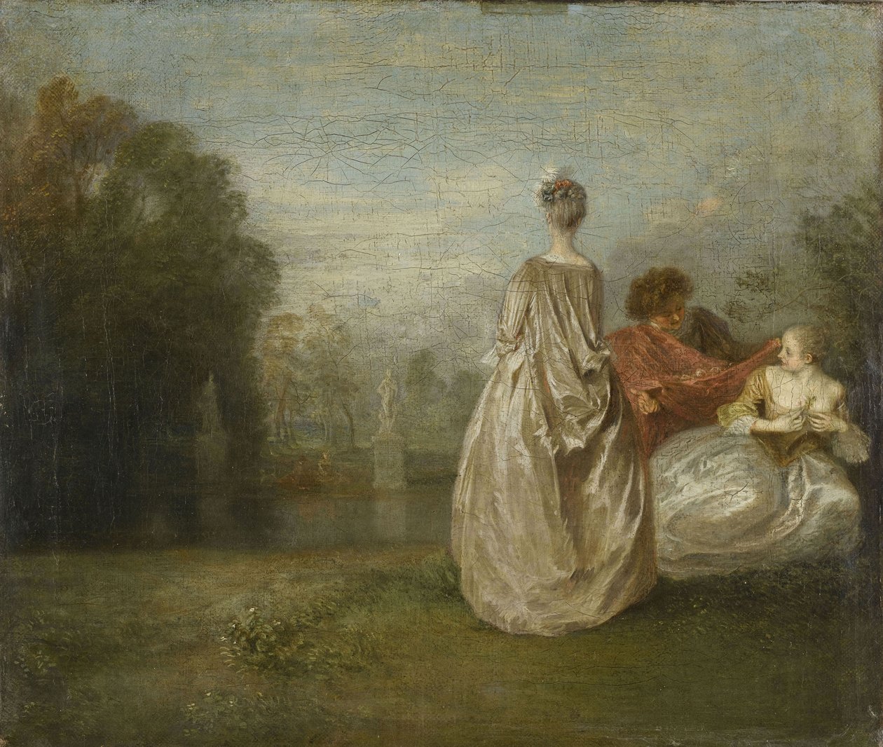 The Two Cousins ​​Dva Cousins od Jean Antoine Watteau
