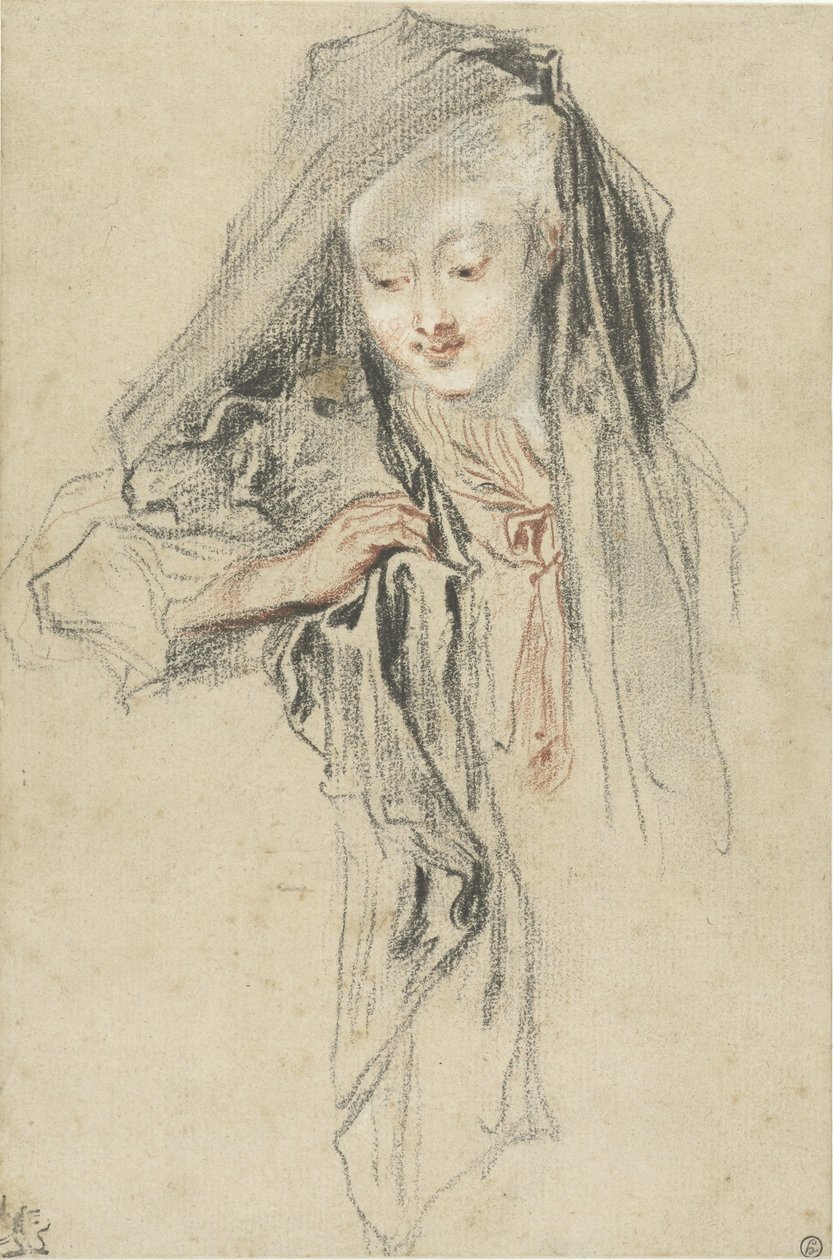 Žena se závojem od Jean Antoine Watteau