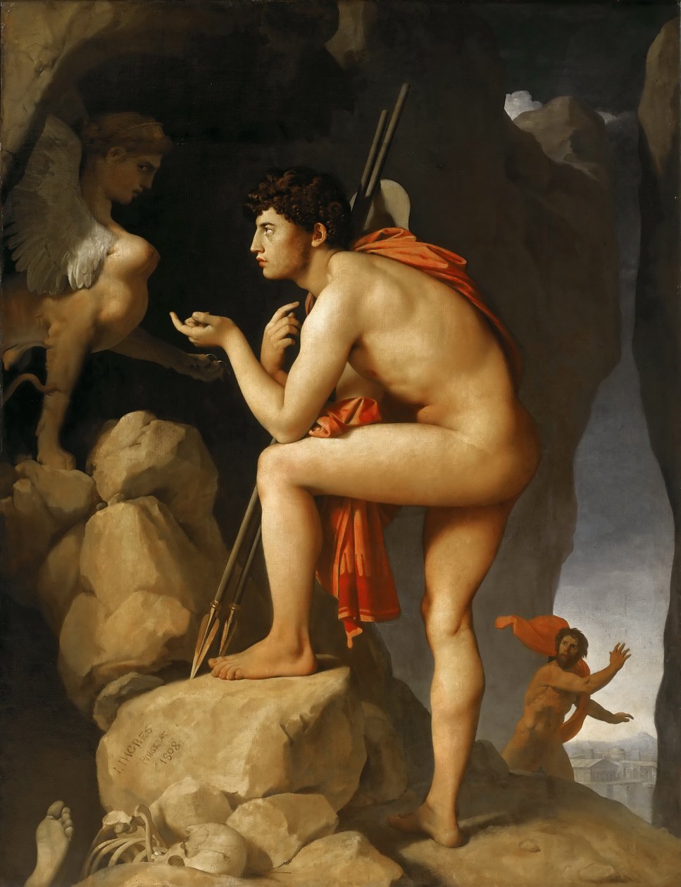 Oidipus a Sfinga od Jean Auguste Dominique Ingres