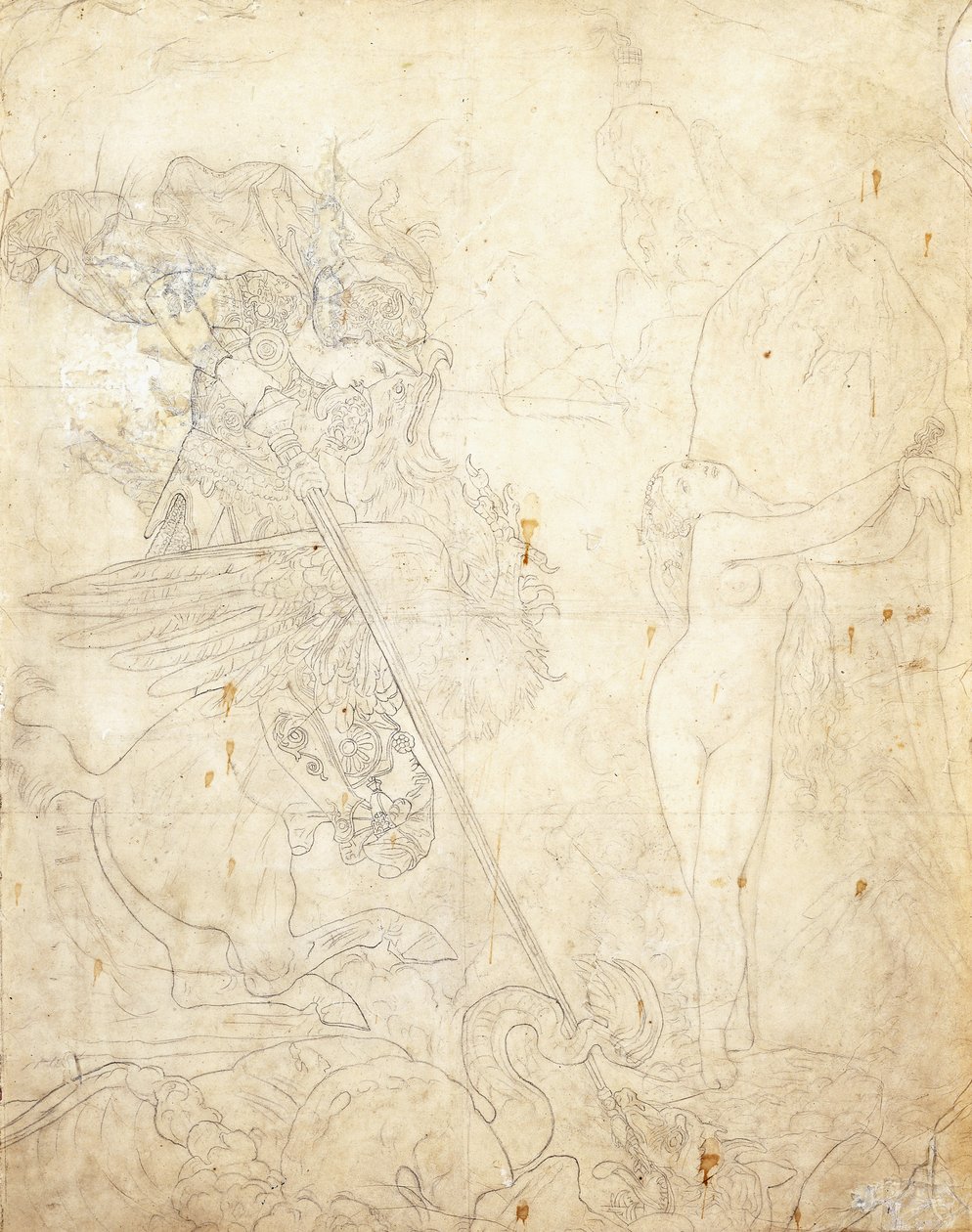 Roger a Angelique, od Jean Auguste Dominique Ingres