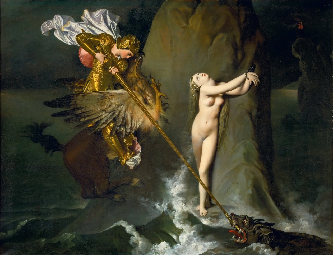 Ruggiero zachraňuje Angeliku od Jean Auguste Dominique Ingres