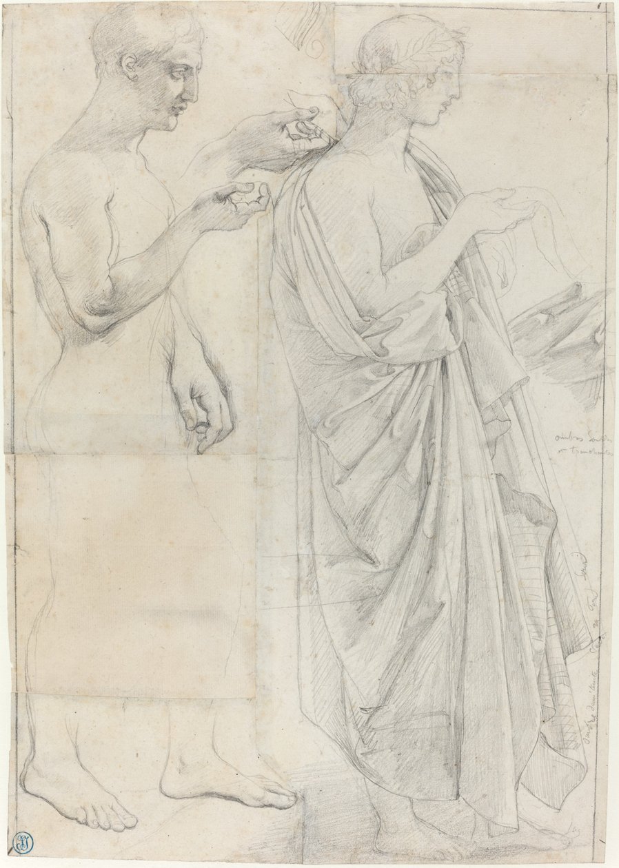Dvě Vergiliovy studie od Jean Auguste Dominique Ingres