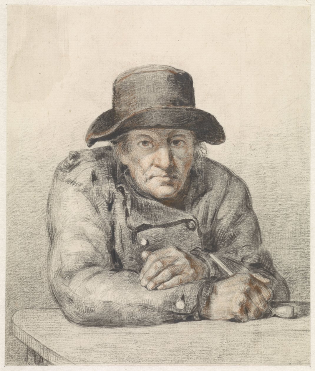 Starý muž s dýmkou od Jean Augustin Daiwaille