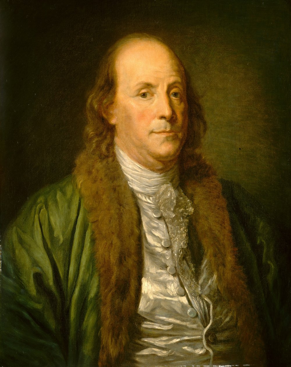 Benjamin Franklin (olej na plátně) od Jean Baptiste (after) Greuze