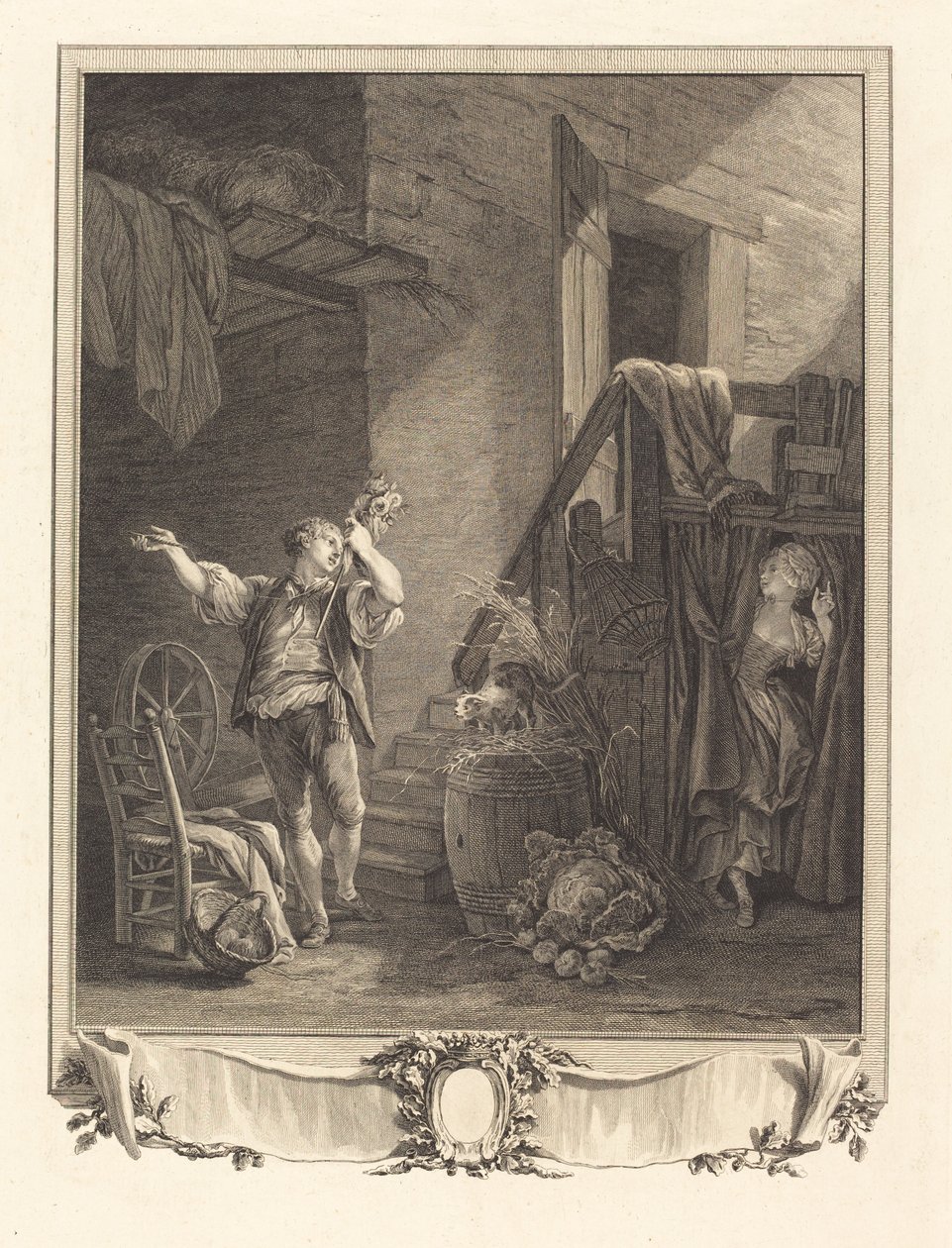 Rose a Colas od Jean Baptiste Blaise Simonet after Pierre Antoine Baudouin