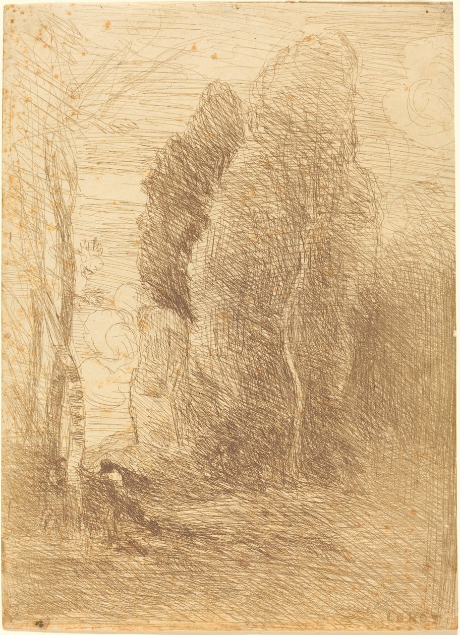 Hide-and-Seek (mezipaměť) od Jean Baptiste Camille Corot