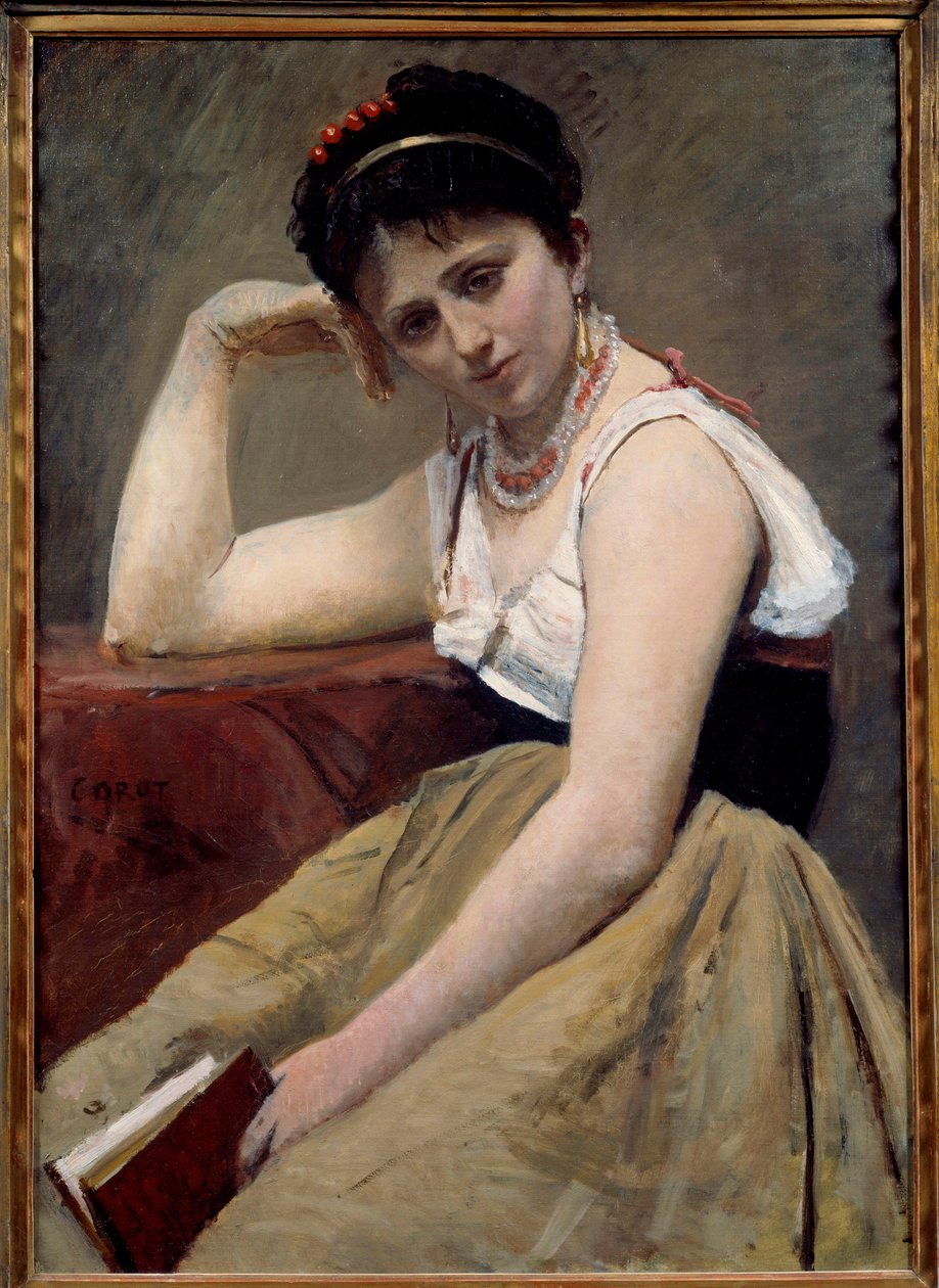 Přerušené čtení od Jean Baptiste Camille Corot